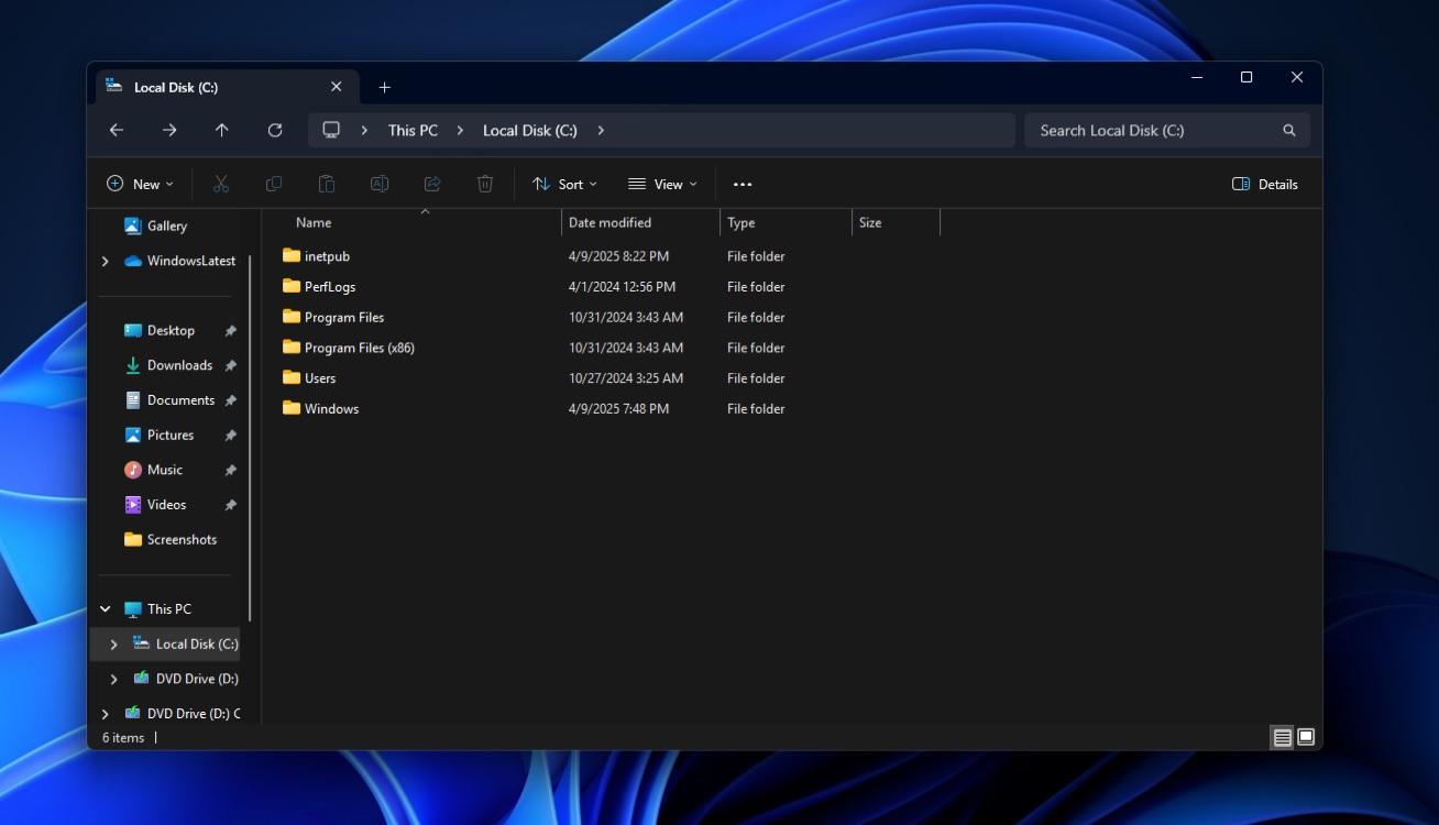 inetpub Folder in Windows